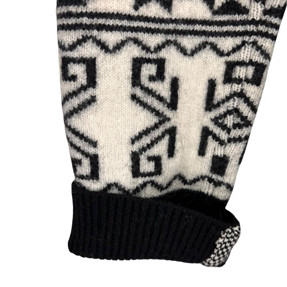 Veronica Beard Wool Sweater Jacket Shawl Collar Belt Aztec Tribal Jacquard Large - Picture 11 of 16